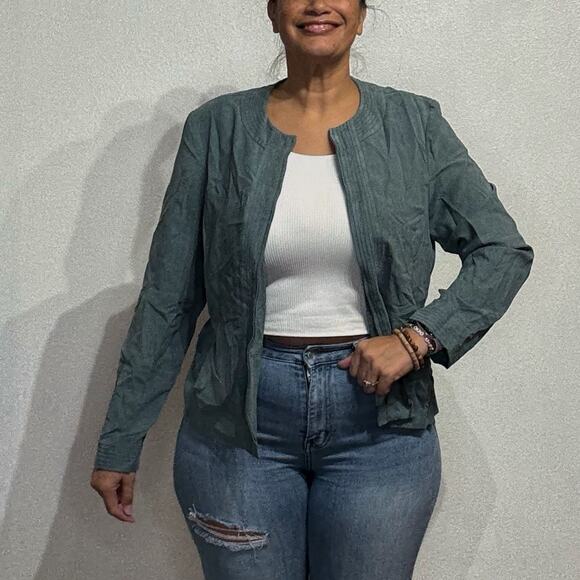 Norton Studio Gray Suede Jacket Sz 12 - Picture 7 of 13